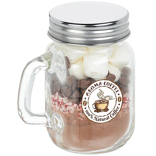 Hot Chocolate Kit in Mini Glass Mason Jar Main Image