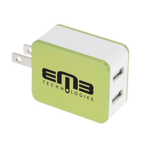 2 Port USB Folding Wall Charger - Metallic Main Image