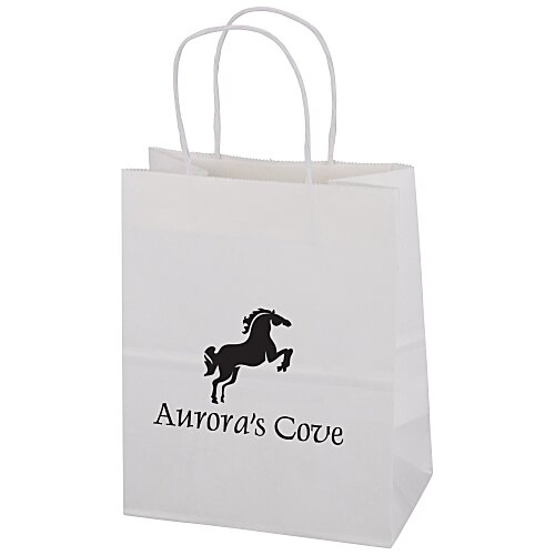 Matte White Shopping Bag - 10-3/4" x 8" Main Image