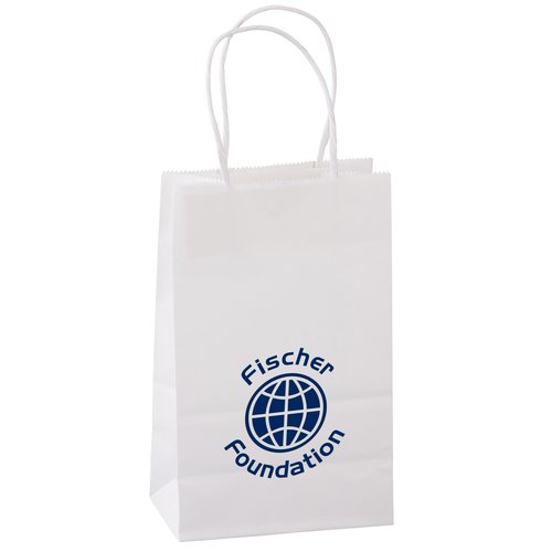 Matte White Shopping Bag - 8" x 5-1/2" Main Image