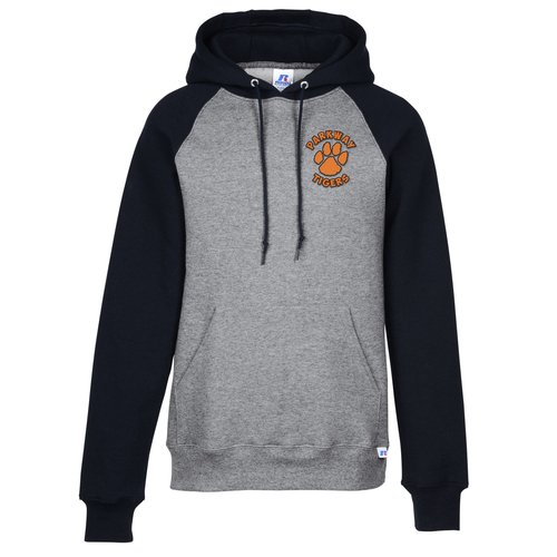 Russell Athletic Dri-Power Colorblock Raglan Hoodie - Embroidered Main Image