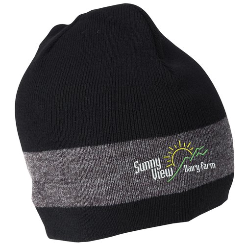 Fine Knit Single Stripe Beanie - 24 hr Main Image