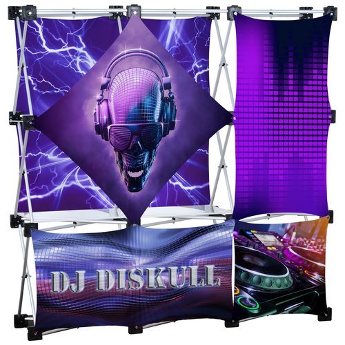 Geometric Junior Pop-Up Tabletop Display - 5-Panel - Kit Main Image