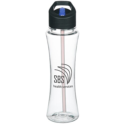 Clear Impact Curve Bottle with Two-Tone Flip Straw Lid - 17 oz. Main Image