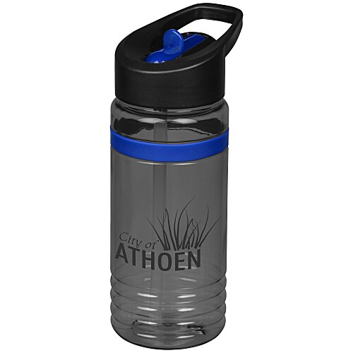 Banded Line Up Bottle with Two-Tone Flip Straw Lid - 20 oz. Main Image