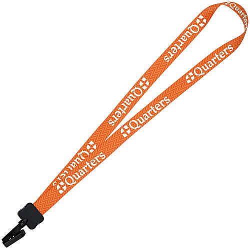 Dye-Sub Lanyard - 3/4" - 32" - Plastic Bulldog Clip - Chevron - 24 hr Main Image