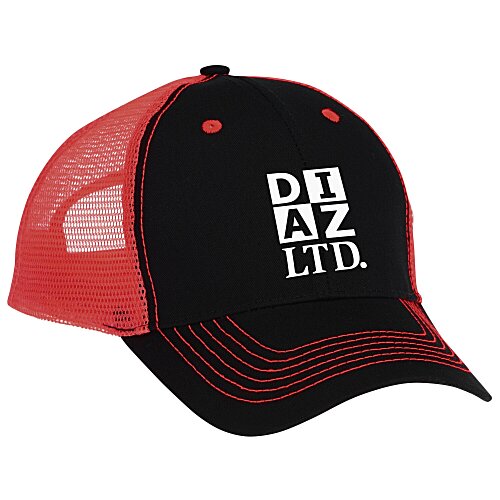 Color Accent Mesh Snapback Cap Main Image