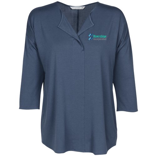 Soft Split Neck 3/4 Sleeve Top Main Image