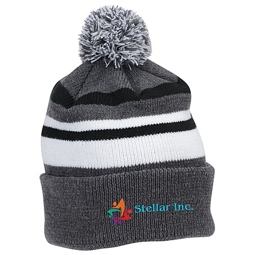 Microfleece Lined Pom Pom Beanie Main Image