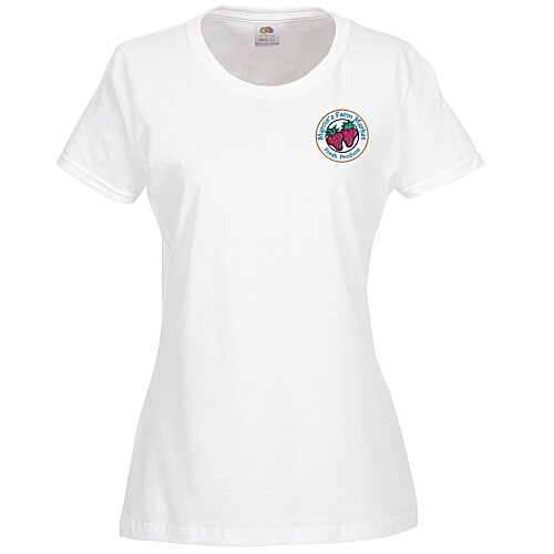 Fruit of the Loom HD T-Shirt - Ladies' - White - Embroidered Main Image