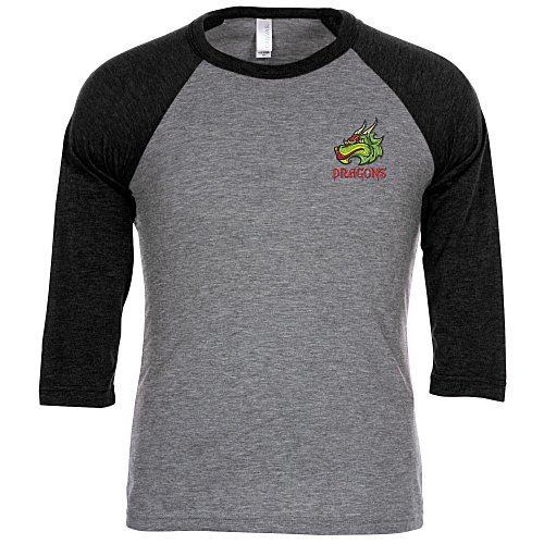 Bella+Canvas 3/4 Sleeve Tri-Blend Baseball Tee - Embroidered Main Image