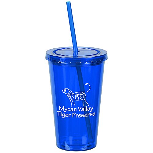 Customized Acrylic Tumbler with Straw - 16 oz - 24 hr Main Image