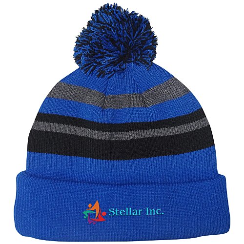 Microfleece Lined Pom Pom Beanie - 24 hr Main Image