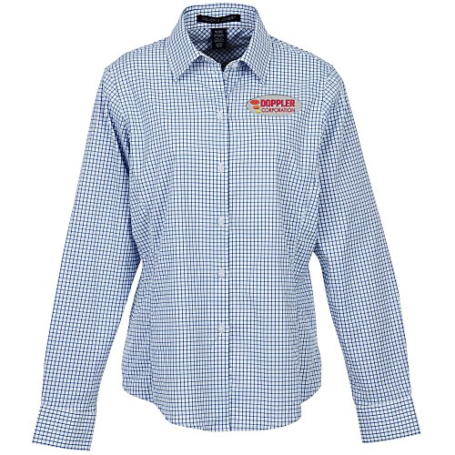 CrownLux Performance Micro Windowpane Shirt - Ladies' Main Image