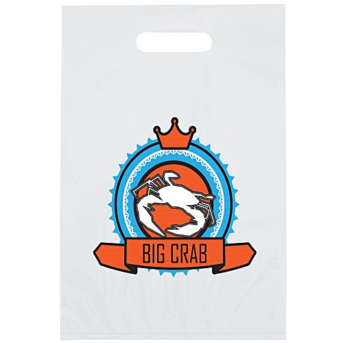 Recyclable Full Color Die Cut Handle Plastic Bag - 13" x 9" Main Image