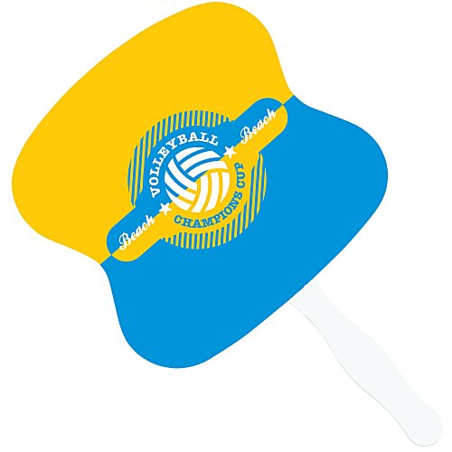 Full Color Hand Fan with Plastic Handle - Hourglass Main Image