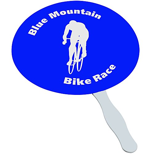 Hand Fan with Plastic Handle - Round Main Image