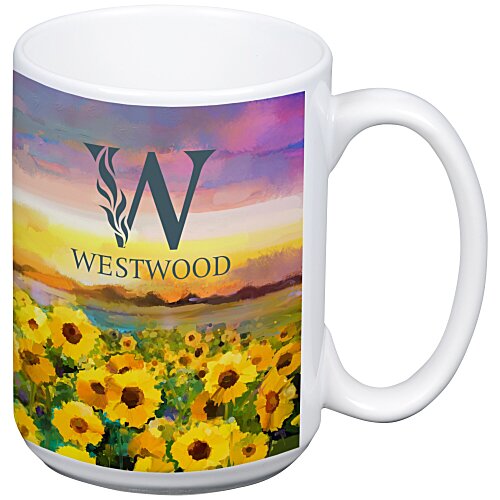 Value White Coffee Mug - 14 oz. - Full Color - 24 hr Main Image