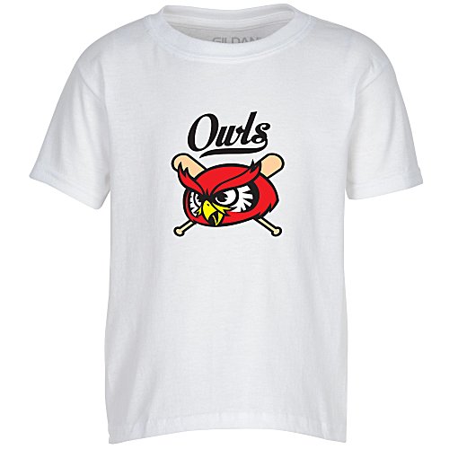 Gildan 5.5 oz. DryBlend 50/50 T-Shirt - Youth - Full Color - White Main Image
