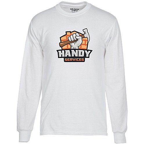 Gildan 5.5 oz. DryBlend 50/50 LS T-Shirt - Full Color - White Main Image