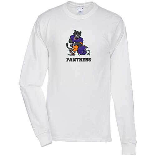 Hanes Authentic LS T-Shirt - Full Color - White Main Image