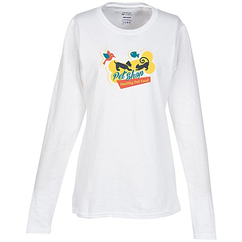 Port Classic 5.4-oz Long Sleeve T-Shirt - Ladies' - White - Full Color Main Image