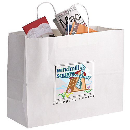 Matte Shopping Bag - 12" x 16" - White - Full Color Main Image