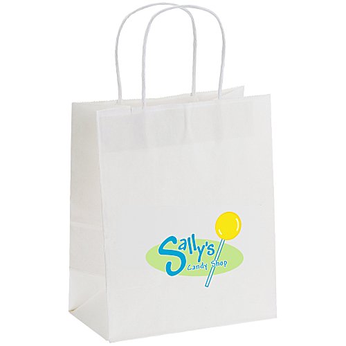 Matte Shopping Bag - 10-3/4" x 8" - White - Full Color Main Image