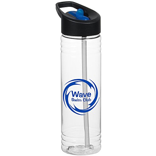 Clear Impact Halcyon Water Bottle with Two-Tone Flip Straw Lid - 24 oz. Main Image