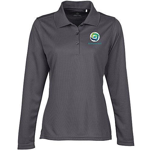 Ice Performance Pique Long Sleeve Polo - Ladies' - Embroidered Main Image