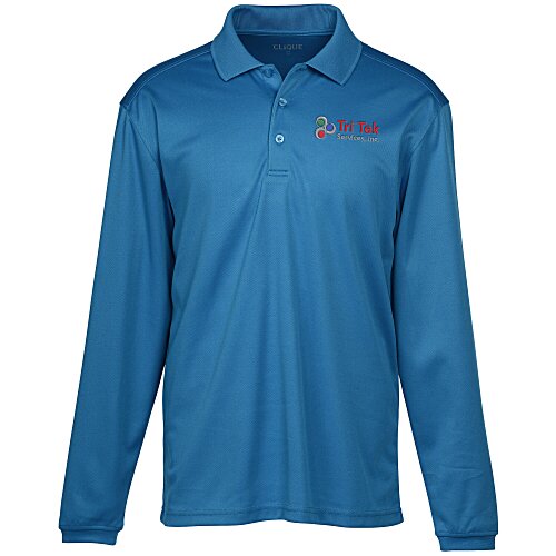 Spin Dye Long Sleeve Pique Polo - Men's - Embroidered Main Image