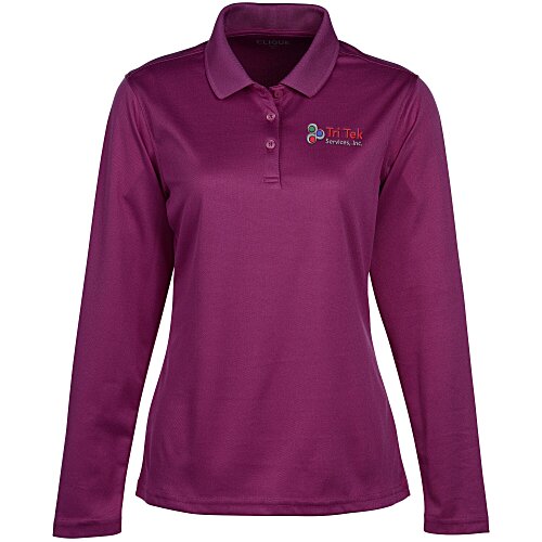 Spin Dye Long Sleeve Pique Polo - Ladies' - Embroidered Main Image