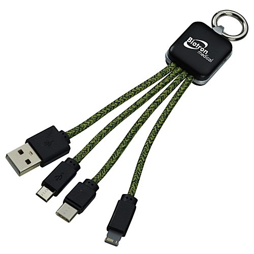 Ridge Line Light-Up Logo Charging Cable Main Image