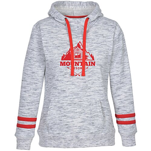 J. America Melange Stripe Sleeve Hoodie - Ladies' - Screen Main Image