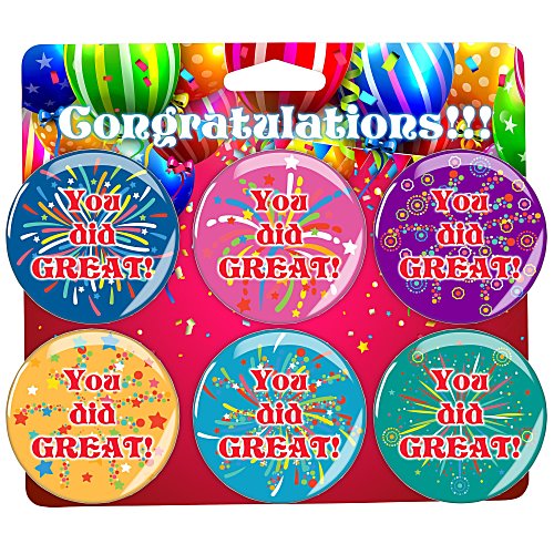 Carded Buttons - Six 2 inches Round Buttons Main Image