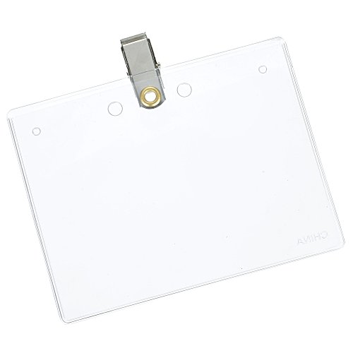 Clear Vinyl Badge Holder with Bulldog Clip - 24 hr Main Image