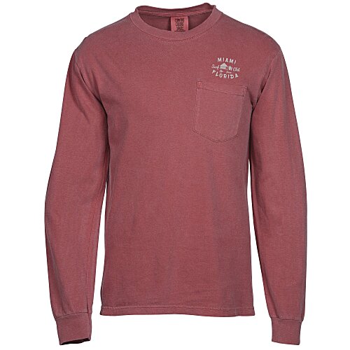 Comfort Colors Garment-Dyed 6.1 oz. LS Pocket T-Shirt - Screen Main Image