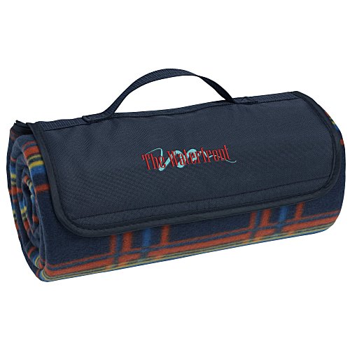 Roll-Up Blanket - Blue Plaid with Blue Flap Main Image