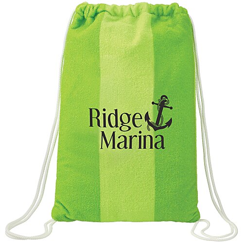 Microfiber Beach Towel with Drawstring Pouch - 60 inches x 28 inches - 24 hr Main Image