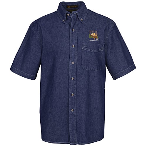 Washed Denim Short Sleeve Shirt - Men's Main Image