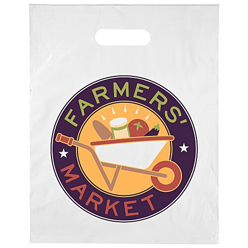 Full Color Die Cut Handle Plastic Bag - 15" x 12" Main Image