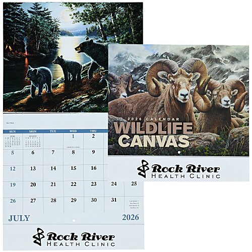 Wildlife Canvas Calendar - Stapled Main Image