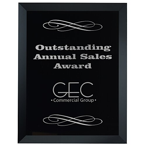 Black Glass Wall Plaque - 9" Main Image