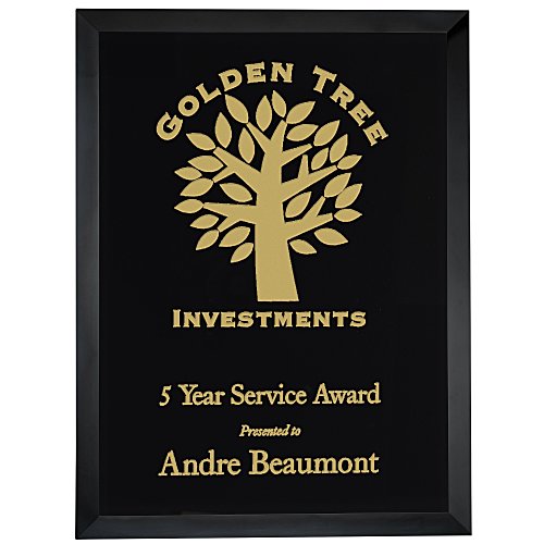 Black Glass Wall Plaque - 12 inches Main Image