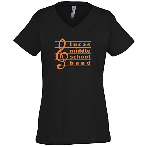 LAT Fine Jersey V-Neck T-Shirt - Ladies' - Colors Main Image