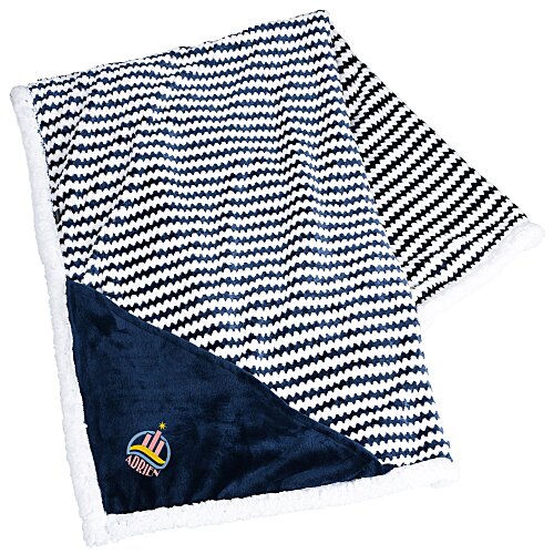 Field & Co. Chevron Striped Sherpa Blanket Main Image