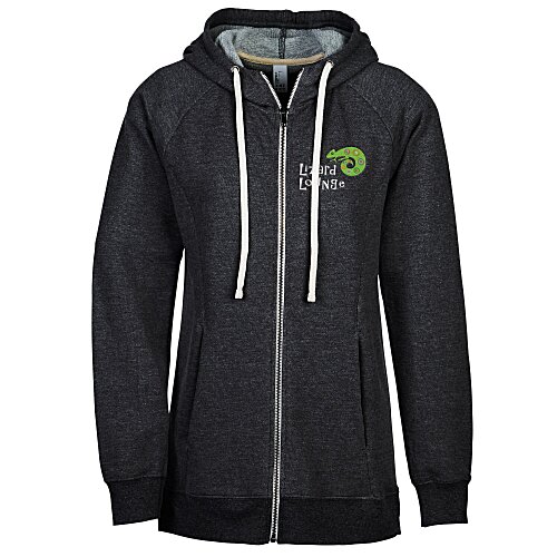 Optimal Tri-Blend Full-Zip Hoodie - Ladies' - Embroidered Main Image