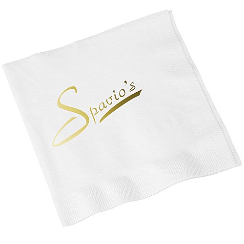 Beverage Napkin - 3-ply - White - Low Qty - Foil Main Image