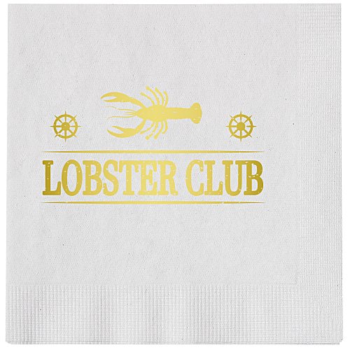 Beverage Napkin - 1-ply - White - Low Qty - Foil Main Image