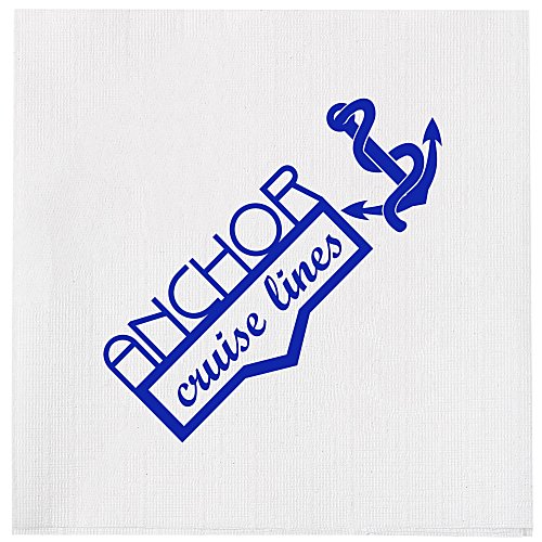 Beverage Napkin - 1-ply - White - Linen Embossed - Low Qty - Foil Main Image